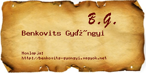 Benkovits Gyöngyi névjegykártya