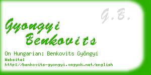 gyongyi benkovits business card